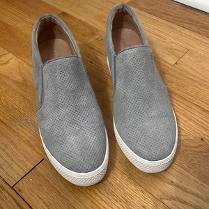 Caslon fashion sneakers, grey, leather, size 8